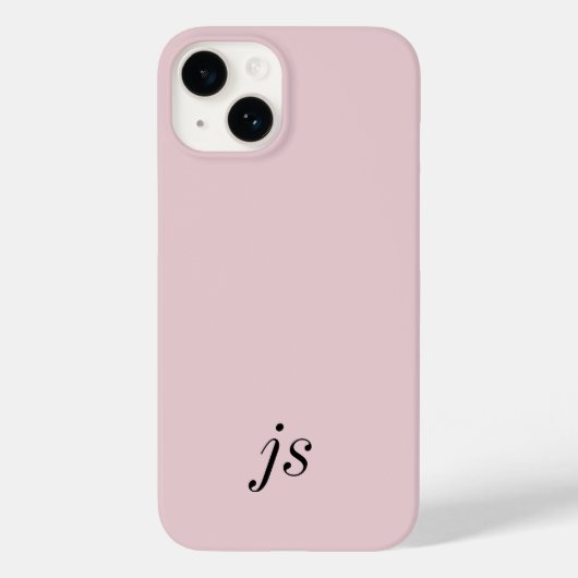 Moderne Elegante Roze Roze Zwart Monogram Initiale Case-Mate iPhone Case (Achterkant)