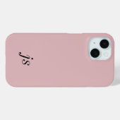 Moderne Elegante Roze Roze Zwart Monogram Initiale Case-Mate iPhone Case (Achterkant (horizontaal))