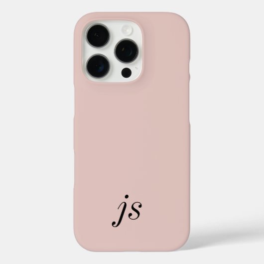 Moderne Elegante Roze Roze Zwart Monogram Initiale Case-Mate iPhone Case (Achterkant)