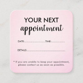 Moderne elegante roze schoonheidssalon afsprakenkaartje