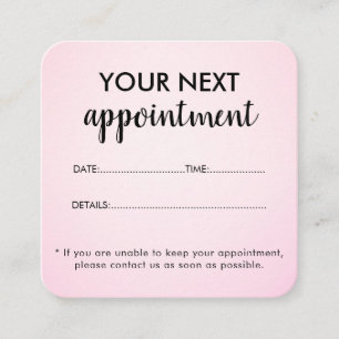 Moderne Elegante Roze Schoonheidssalon Afsprakenkaartje