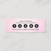 Moderne elegante roze schoonheidssalon klantenkaartje (Achterkant)