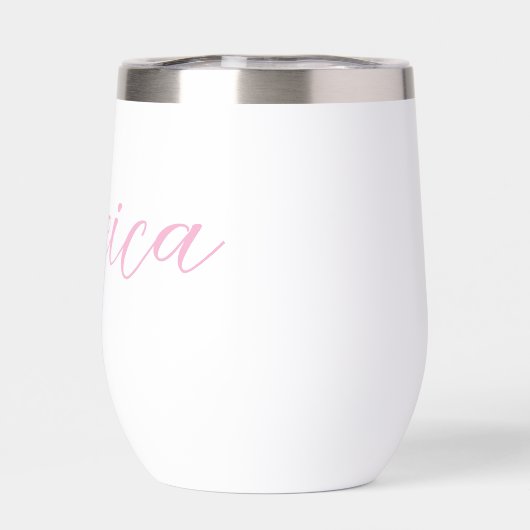 Moderne elegante roze script gepersonaliseerde naa (Achterkant)