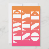 Moderne Elegante Roze Sinaasappel Vette Typografie Kaart (Achterkant)