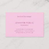 Moderne, elegante roze Sjabloon Eenvoudige Profess Visitekaartje (Achterkant)