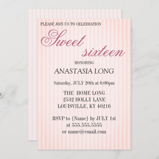 Moderne, elegante roze sla de datum op save the date (Voorkant / Achterkant)
