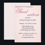 Moderne, elegante roze sla de datum op save the date<br><div class="desc">Moderne,  coole roze,  zoete uitnodiging van 16</div>