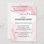 Moderne, elegante roze sla de datum op save the date (Voorkant)