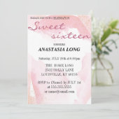 Moderne, elegante roze sla de datum op save the date (Staand voorkant)