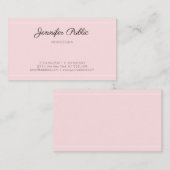 Moderne, elegante roze, tiendy script, dunne, luxe visitekaartje (Voorkant / Achterkant)