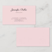 Moderne, elegante roze tonde, eenvoudige vorm visitekaartje (Voorkant / Achterkant)