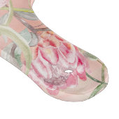 Moderne elegante roze vrede lelies op perzik zijde snijplank (Hoek)