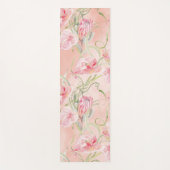 Moderne elegante roze vrede lelies op perzik zijde yogamat (Voorkant)