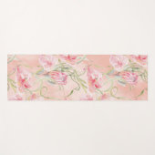 Moderne elegante roze vrede lelies op perzik zijde yogamat (Voorkant (horizontaal))