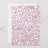 Moderne elegante roze witte glitter glamour Uitnod Kaart (Achterkant)