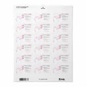 Moderne elegante roze witte kapster schoonheid mei etiket (Full Sheet)