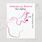 Moderne elegante roze witte kapster schoonheid mei flyer (Voorkant)