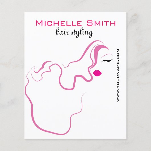 Moderne elegante roze witte kapster schoonheid mei flyer (Voorkant)