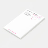 Moderne elegante roze witte kapster schoonheid mei post-it® notes (Schuin)