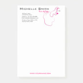 Moderne elegante roze witte kapster schoonheid mei post-it® notes (Voorkant)