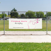 Moderne elegante roze witte kapster schoonheid mei spandoek (Insitu)