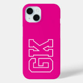 Moderne Elegante Roze Witte Monogram Eerste Letter Case-Mate iPhone Case (Achterkant)