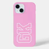 Moderne Elegante Roze Witte Monogram Eerste Letter Case-Mate iPhone Case (Achterkant)