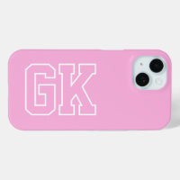 Moderne Elegante Roze Witte Monogram Eerste Letter