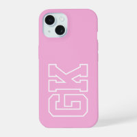 Moderne Elegante Roze Witte Monogram Eerste Letter