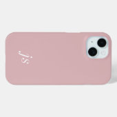 Moderne Elegante Roze Witte Monogram Initiaal Case-Mate iPhone Case (Achterkant (horizontaal))