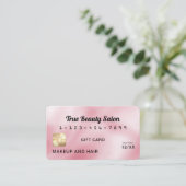 Moderne Elegante Roze Zijde Krediet Gift Kaart Visitekaartje (Staand voorkant)