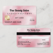 Moderne Elegante Roze Zijde Krediet Gift Kaart Visitekaartje (Voorkant / Achterkant)