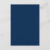 Moderne Elegante RSVP, Navyblauw, Reageer Informatiekaartje (Achterkant)