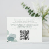 Moderne Elegante Rustieke Eucalyptus QR Code Websi RSVP Kaartje (Staand voorkant)