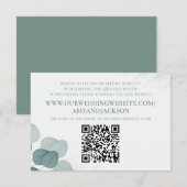 Moderne Elegante Rustieke Eucalyptus QR Code Websi RSVP Kaartje (Voorkant / Achterkant)