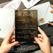 Moderne Elegante  Rustieke Fall Wedding Details Informatiekaartje