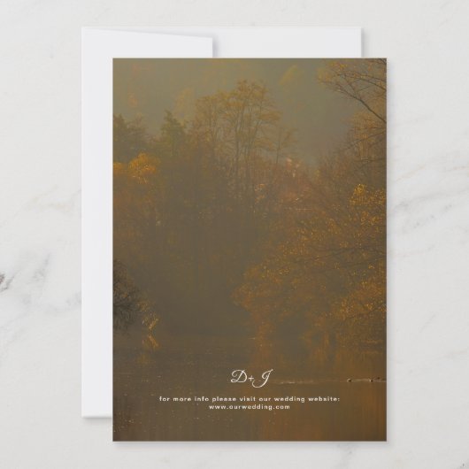 Moderne Elegante  Rustieke Fall Wedding Kaart (Achterkant)