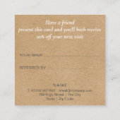 Moderne Elegante Rustieke Kraft Groenelementen Aanbevelingskaartje (Achterkant)