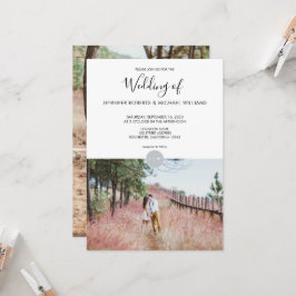 Moderne elegante rustieke monogram foto Bruiloft Kaart