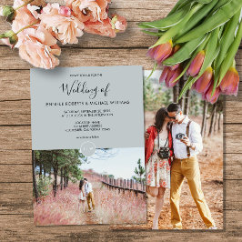 Moderne elegante rustieke monogram foto Huwelijk Kaart