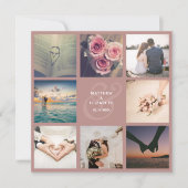 Moderne Elegante Rustieke Roze Fotocollage Trouwda Save The Date (Voorkant)