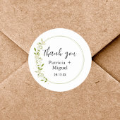 Moderne elegante rustieke wilde bloem bruiloft dan ronde sticker