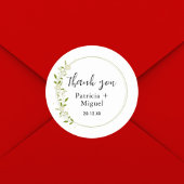 Moderne elegante rustieke wilde bloem bruiloft dan ronde sticker