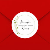 Moderne Elegante Rustieke Wildflower Bruiloft Ronde Sticker