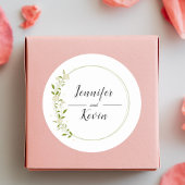 Moderne Elegante Rustieke Wildflower Bruiloft Ronde Sticker