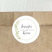 Moderne Elegante Rustieke Wildflower Bruiloft Ronde Sticker