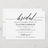 Moderne, elegante, rustige script brdial douche kaart (Voorkant / Achterkant)