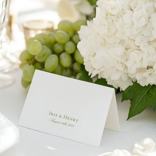 Moderne Elegante Sage Green Wedding Place Card Kaart