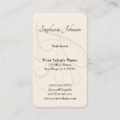 Moderne Elegante Sage Groene Monogram Nagelkunsten Visitekaartje (Achterkant)