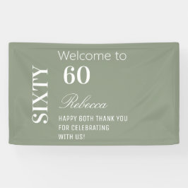 Moderne Elegante Salie 60e Verjaardagsfeest Verwel Spandoek